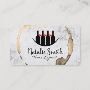 Wine Bottles Logo Wine Stain Business Card