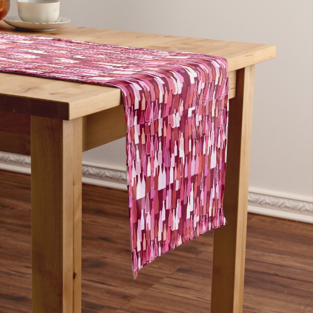 Wine bottles, Multi Colour, Burgundy  Background Short Table Runner (In Situ)