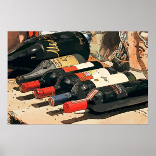 wine Bottles Poster