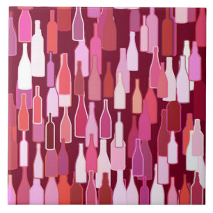 Wine bottles, shades of plum, burgundy background tile