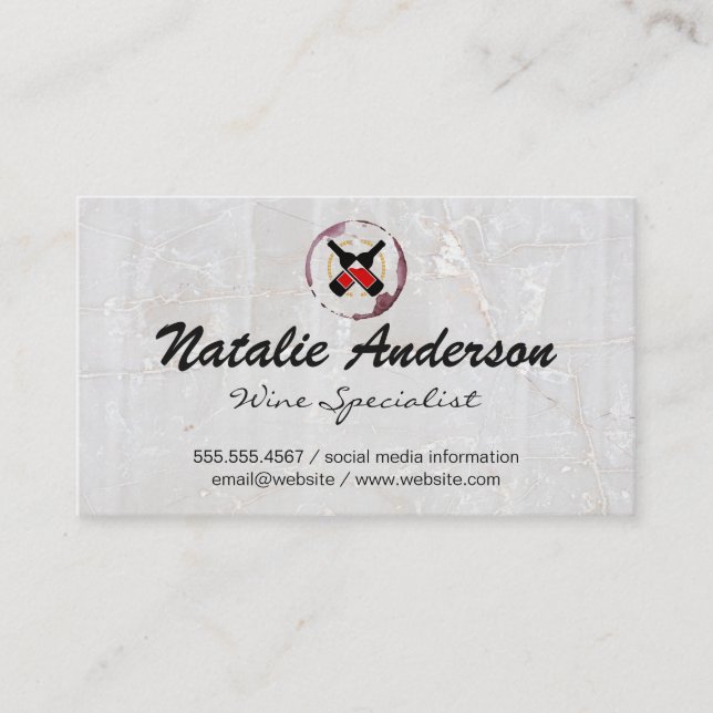 Wine Bottles | Stain | Stone Business Card (Front)