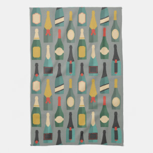 Wine Bottles Tea Towel