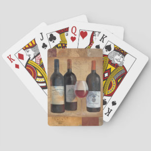 Wine Bottles with Glass Playing Cards