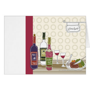 Wine bottles with wineglasses on table