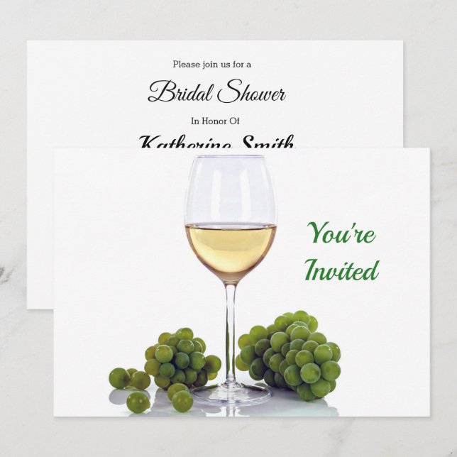Wine Bridal Shower Invitation (Front/Back)