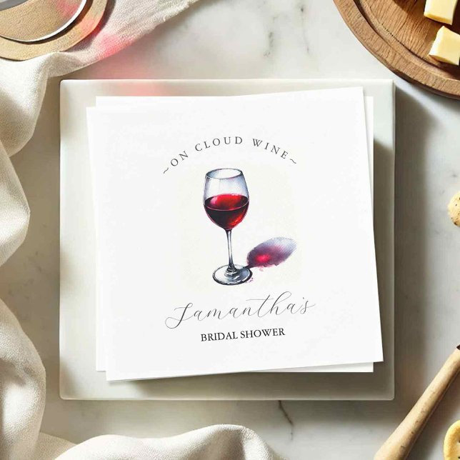 Wine Bridal Shower Theme Napkin (Wine party cocktail napkins for a bridal shower theme. )