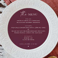 Wine Burgundy Fall Wedding. Minimalist Plum Circle