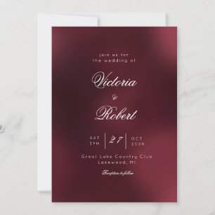 Wine Burgundy Ombre Wedding Invitation