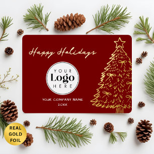 Wine Business Logo Christmas Thank You Foil Card