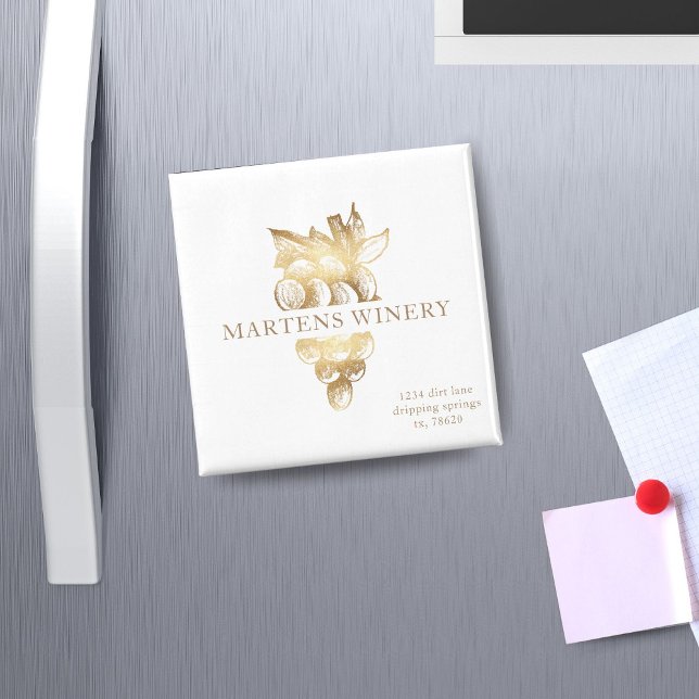 Wine Business Winery Gold Grapes Magnet (Creator Uploaded)