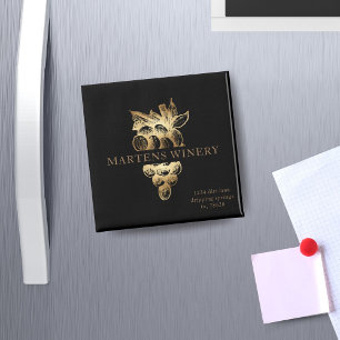 wine business winery gold grapes magnet