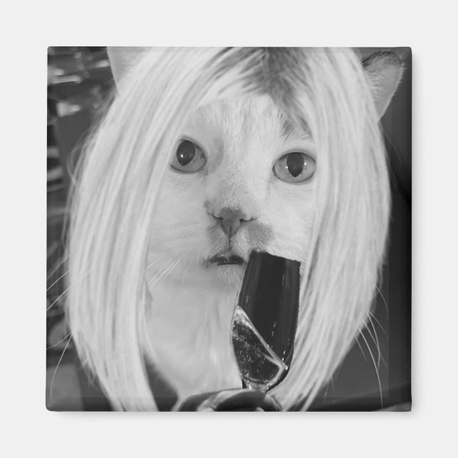 Wine Cat Magnet (Front)