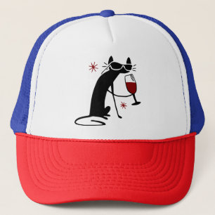 Wine Cat Trucker Hat