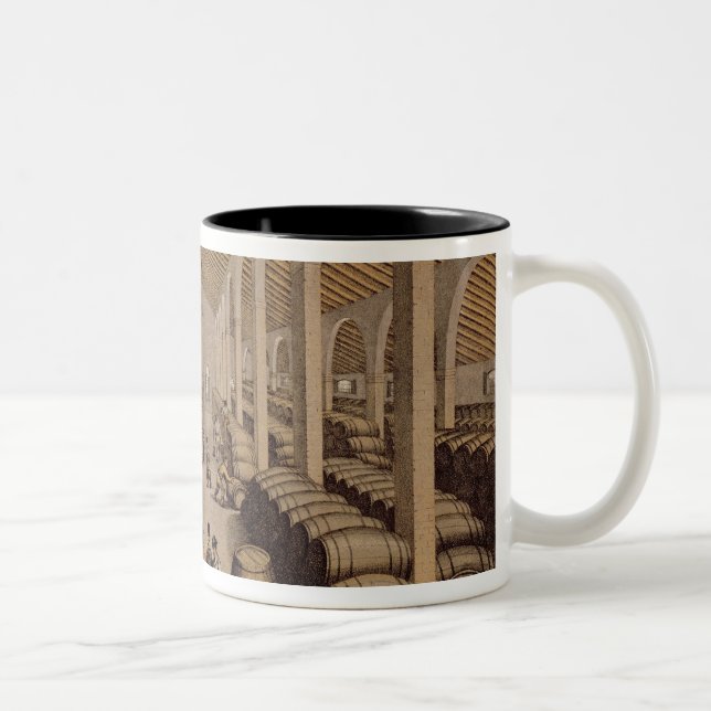 Wine Cellar at Jerez de la Frontera Two-Tone Coffee Mug (Right)