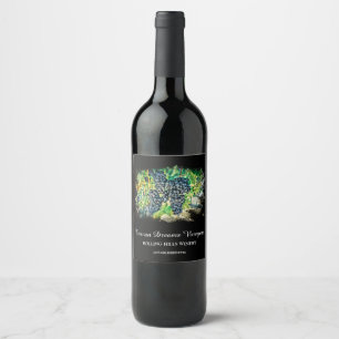 *~* Wine Cellar Grape Cluster Vineyard AR21 Winery Wine Label