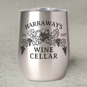 Wine Cellar Home Winery Grapes Leaves Custom Name