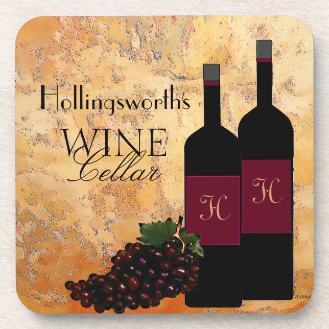 Wine Cellar Personalised Coaster (Front)