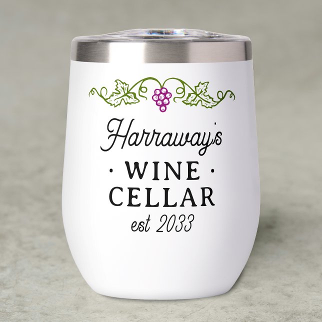 Wine Cellar Purple Grapes Personalised Name Date (Creator Uploaded)