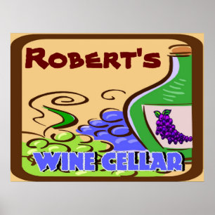Wine Cellar Sign,  Robert's Poster