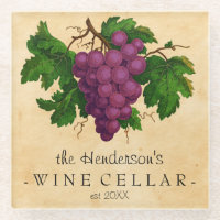 Wine Cellar Vintage Grapes Add Personalised Name