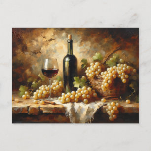 Wine Cellar Winery Grapes Still Life Postcard