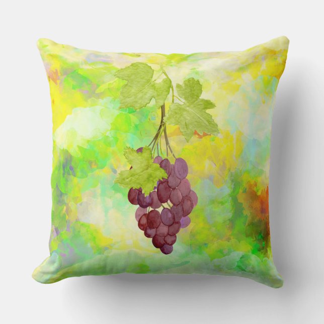 *~* Wine Cellar Winery Grapes Vineyard Wine Cushion (Front)