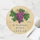 Wine Cellar with Grapes Vintage Personalised Name