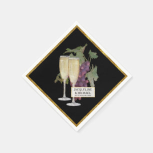 Wine Champagne Glasses Bridal Reception Decor Napkin