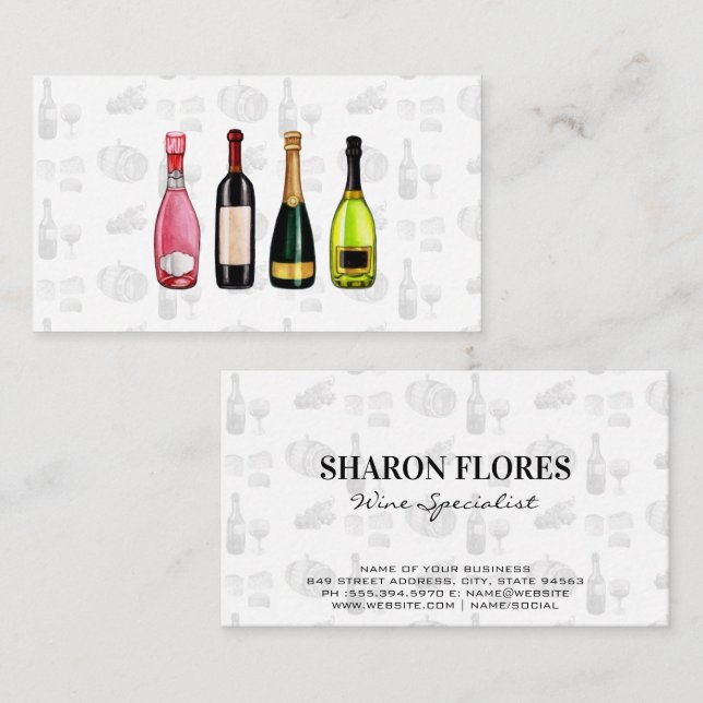 Wine Champagne | Vineyard Business Card (Front/Back)