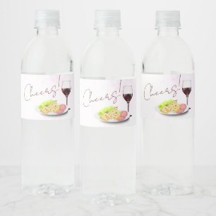 Wine & Charcuterie Bridal Shower Water Bottle Label