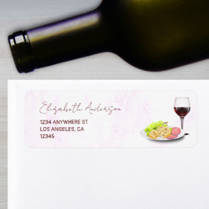 Wine & Charcuterie Engagement Party Return Address Label