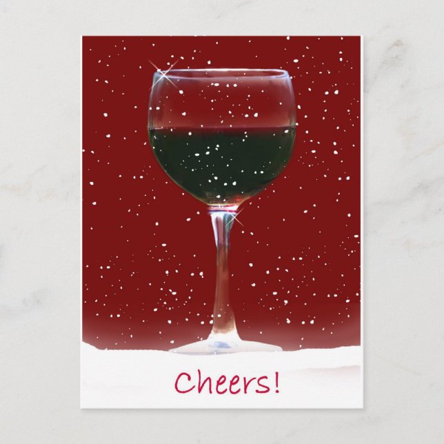 Wine Cheers Holiday Postcard (Front)
