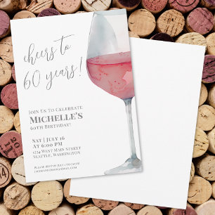 Wine Cheers To 60 Years Birthday Party Invitation