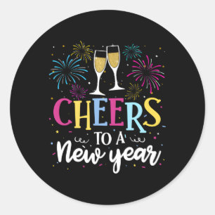 Wine Cheers To A New Year Happy New Year 2022 New  Classic Round Sticker