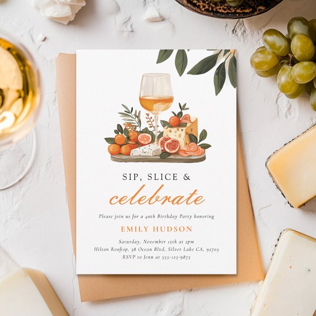 Wine & Cheese 40th Birthday Party Invitation (Creator Uploaded)
