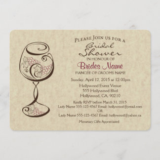 Wine & Cheese Bridal Shower Invitation