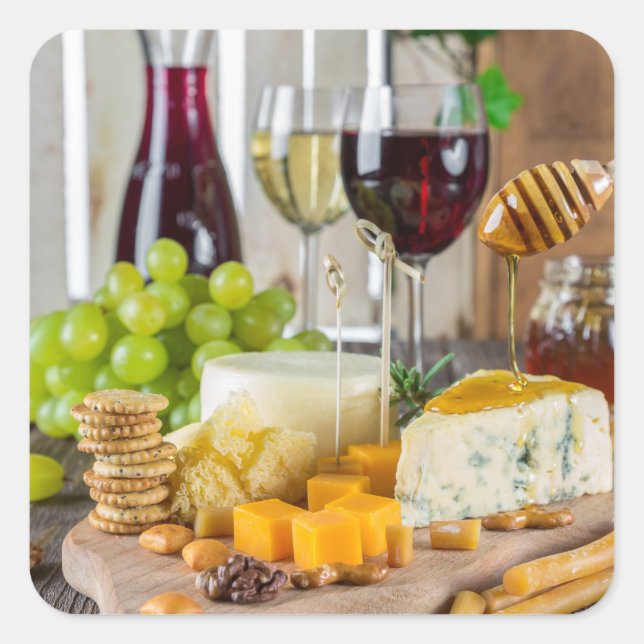 Wine & Cheese Cheeseplate Appetizers Stickers (Front)