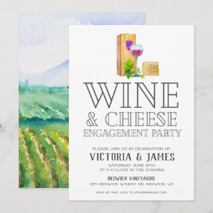 Wine & Cheese Engagement Party Invitation