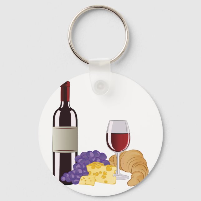 Wine & Cheese Key Ring (Front)
