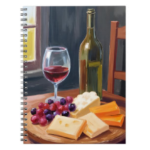 Wine & Cheese Oil Painting Charcuterie Notebook