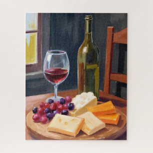 Wine & Cheese Oil Painting Jigsaw Puzzle