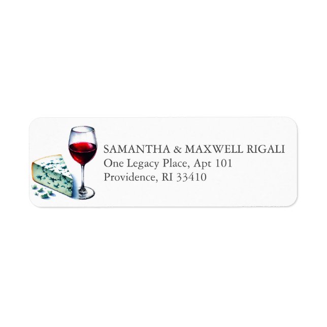 Wine & Cheese Return Address Labels (Front)