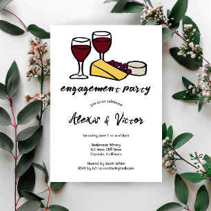 Wine & Cheese Tasting Engagement Party CUSTOM Invitation