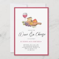 Wine & Cheese watercolor Birthday Party