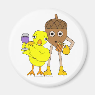 Wine Chick Beer Nut Magnet