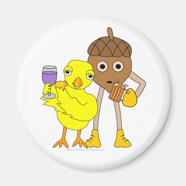 Wine Chick Beer Nut Magnet (Front)
