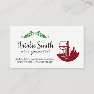 Wine City Logo   Grape Vines Business Card