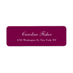 Wine Classical Handwriting Plain Simple Mailing Return Address Label