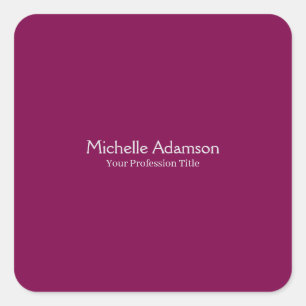 Wine Color Professional Plain Modern Square Sticker