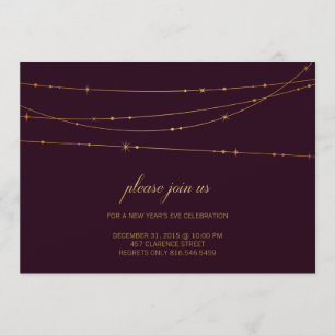 Wine Colour Birthday/New Year Party Invitation